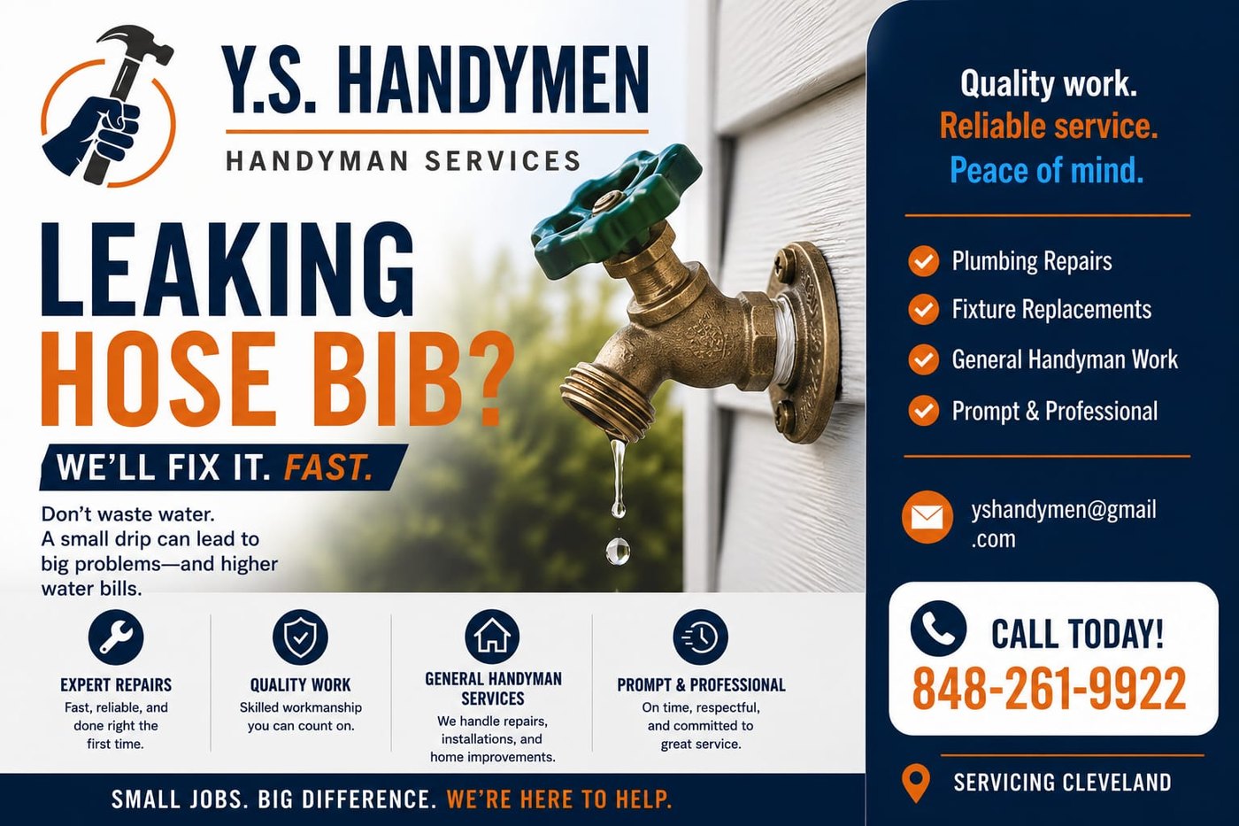 Leaking hose bib repair — Y.S. Handymen